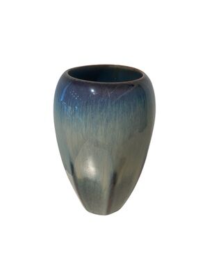 Pottery Glazed Vase Bill Campbell Blue Green Glazed Ceramic Vase 7 1/2” height